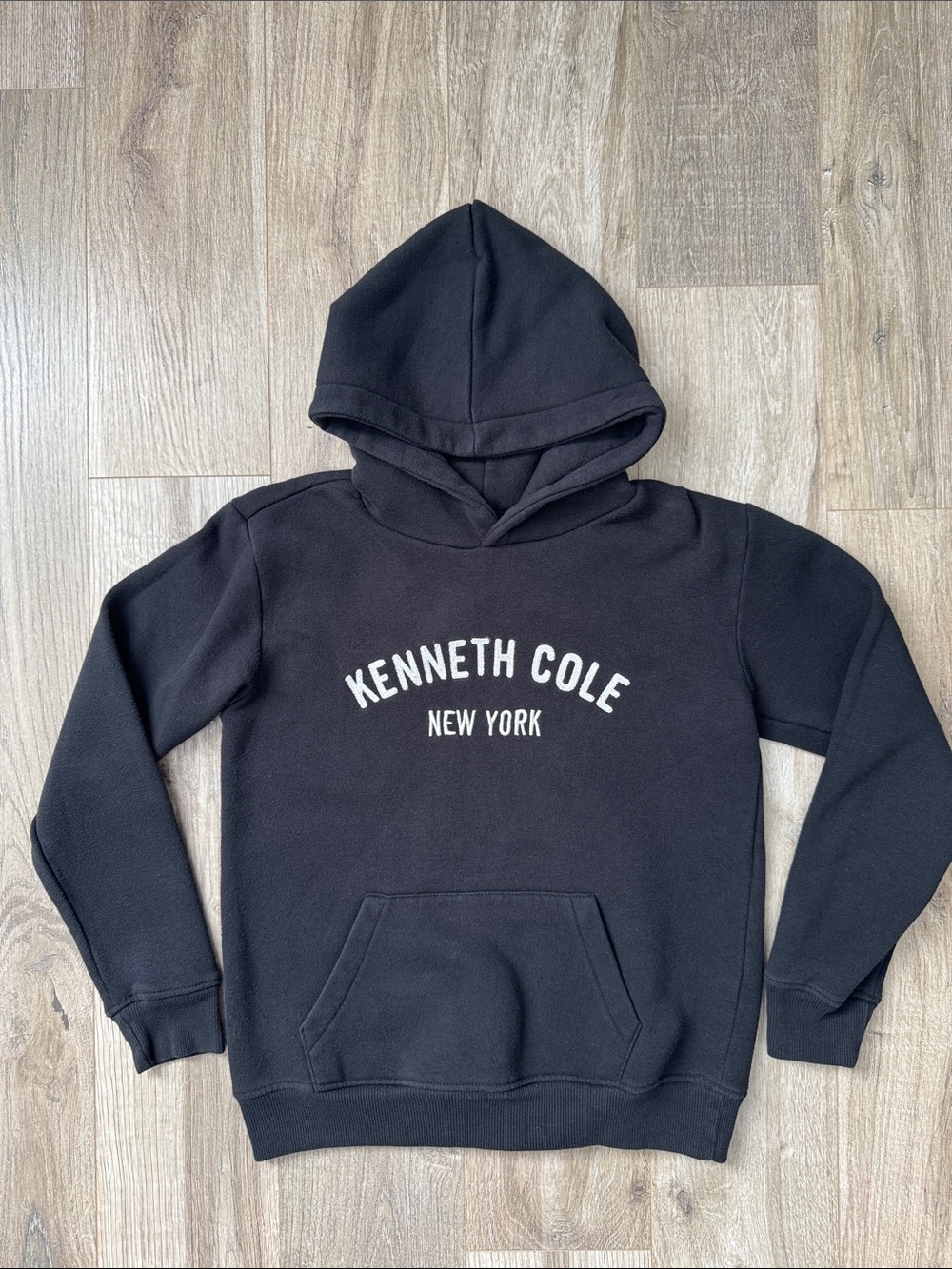 Kenneth Cole Kids Warm Black Hooded Sweatshirt with White Logo Size 14/16